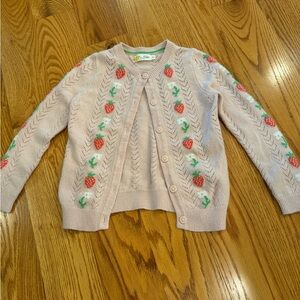 Mini Boden Button up Strawberry Sweater